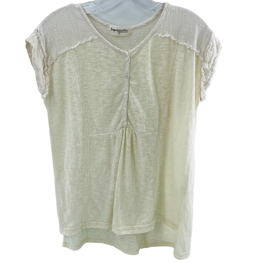 Impressions Short Sleeves Top Size Small